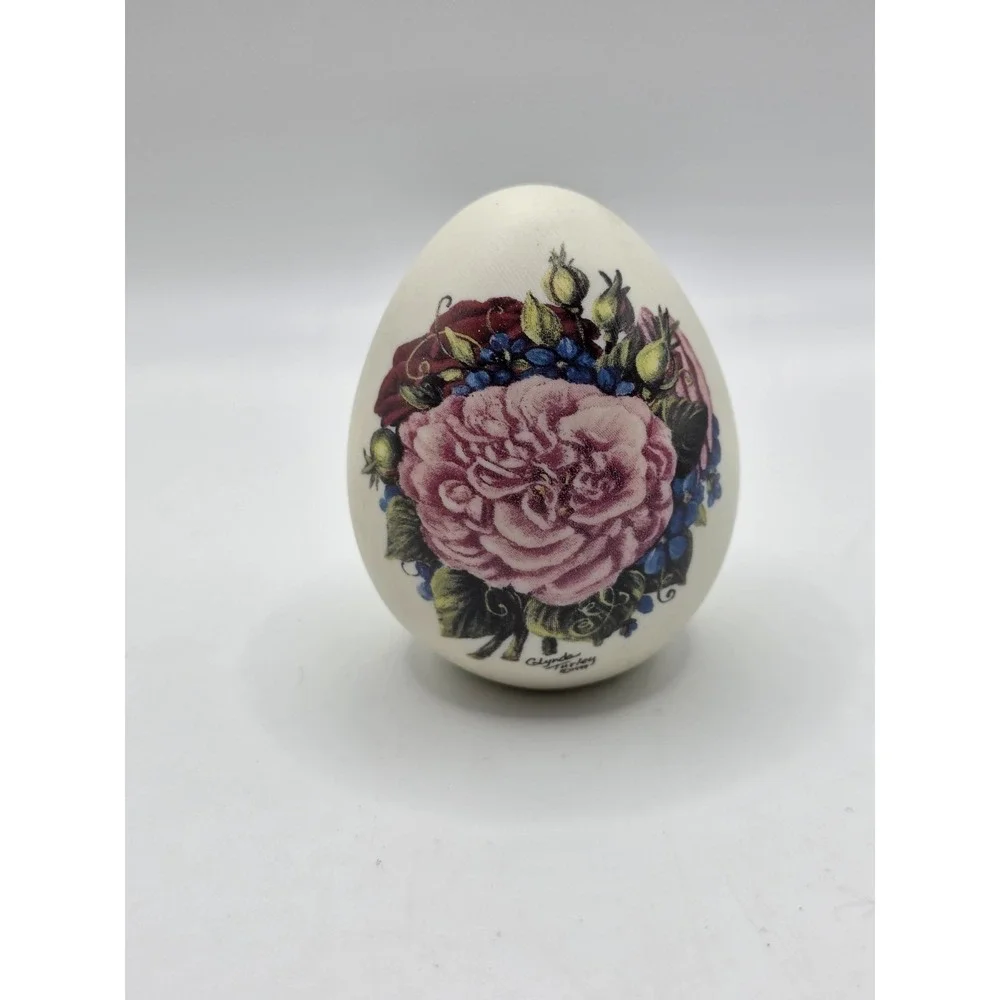 Vintage Porcelain Purple Rose Eggs Easter Size 2¼